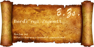 Berényi Zsanett névjegykártya