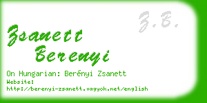 zsanett berenyi business card